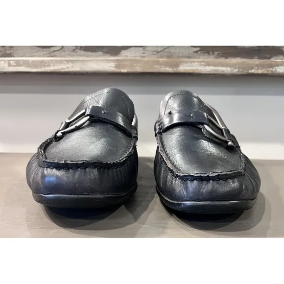 Bacco Bucci Studio Mens Driving Loafers Shoes Size 8 Black Leather Slip On