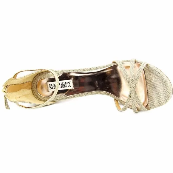 Badgley Mischka Gold Sandals NWOB