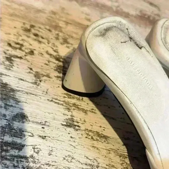 Balenciaga Duty Free 60mm white shiny women’s sandals size 6