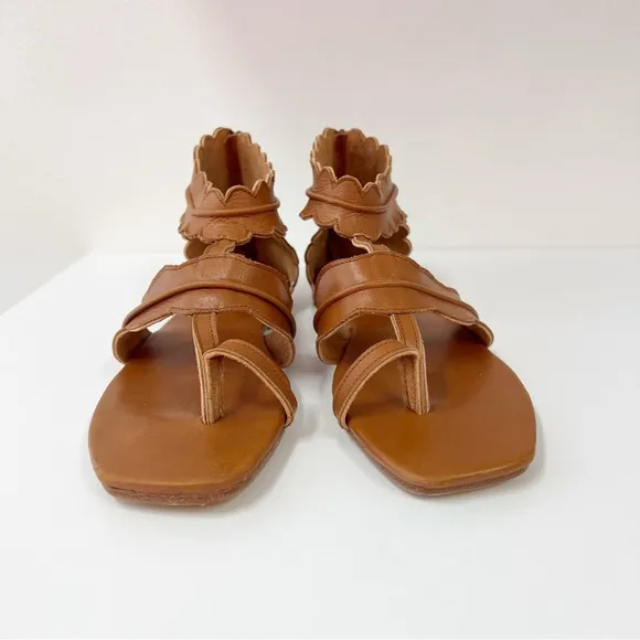 Bali Elf Handmade Leather Sandals Zip Back 9 Gladiator Scallop