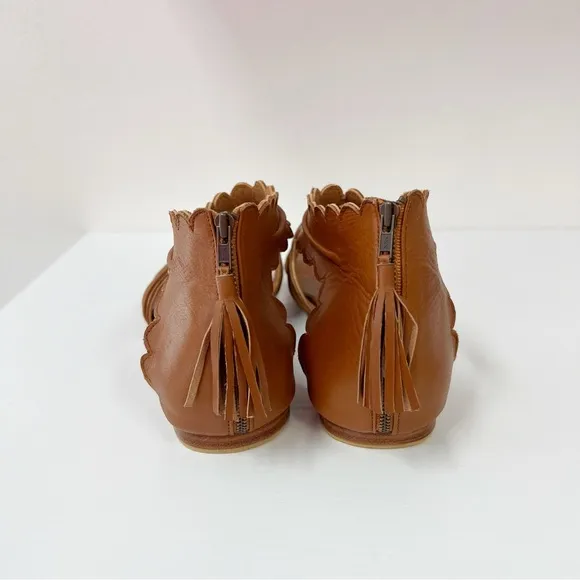 Bali Elf Handmade Leather Sandals Zip Back 9 Gladiator Scallop