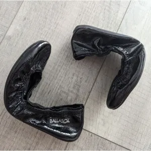 Ballasox Black Foldable Patent Ballet Slipper Flats 7 by Corso Como NEW