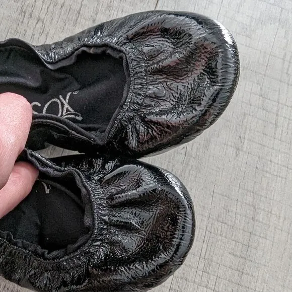 Ballasox Black Foldable Patent Ballet Slipper Flats 7 by Corso Como NEW