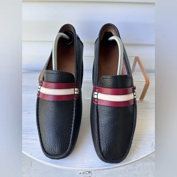 Bally Men's Walker Black Leather Driving Loafers Sz 9