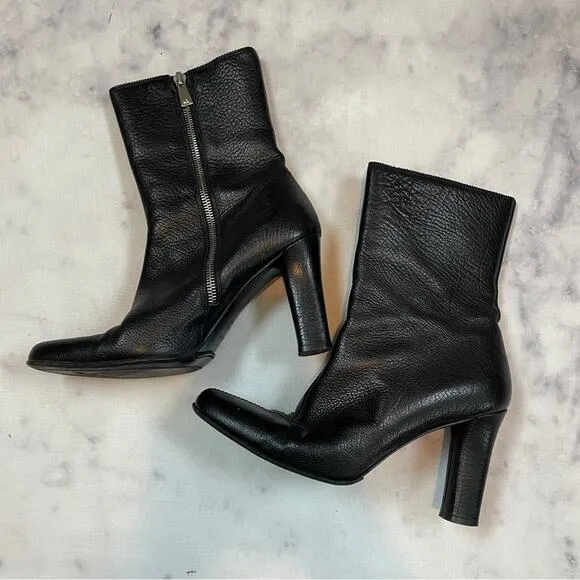Bally Travia Black Pebbled Leather Boots