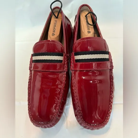 Bally Wabler Red Patent Leather Driving Loafers