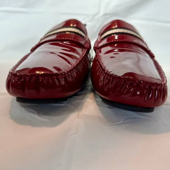 Bally Wabler Red Patent Leather Driving Loafers