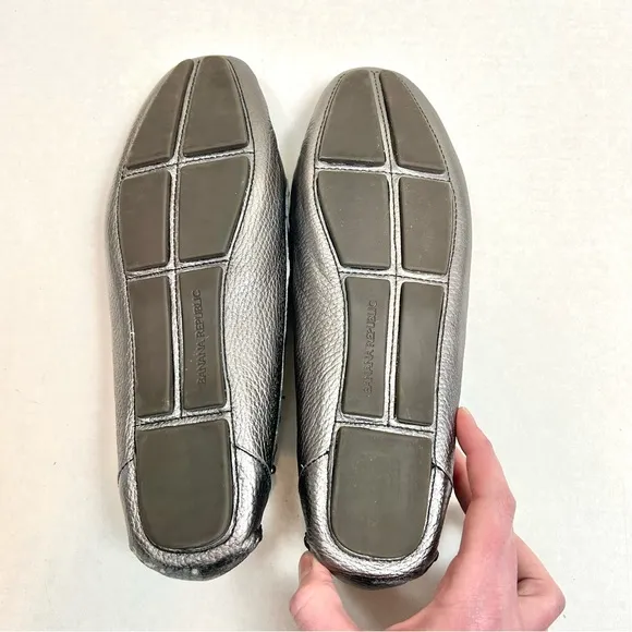 Banana Republic Silver Studded Penny Loafers
