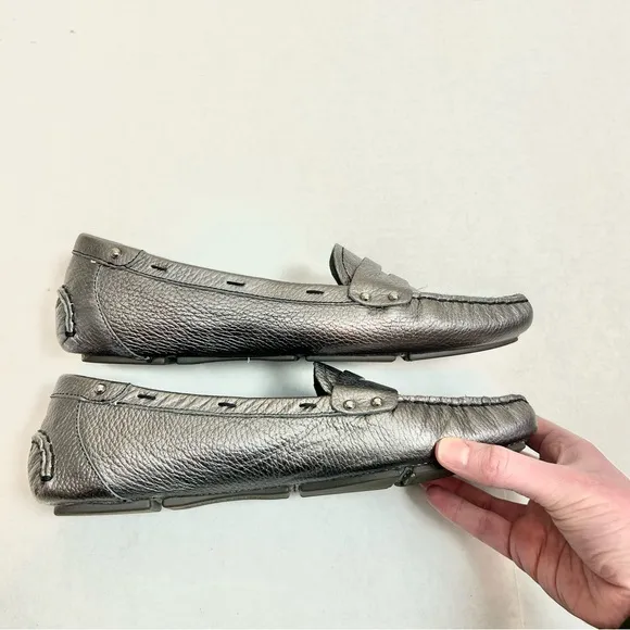 Banana Republic Silver Studded Penny Loafers