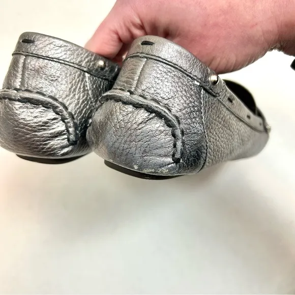 Banana Republic Silver Studded Penny Loafers