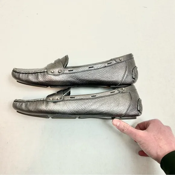 Banana Republic Silver Studded Penny Loafers