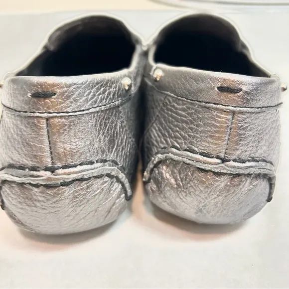 Banana Republic Silver Studded Penny Loafers