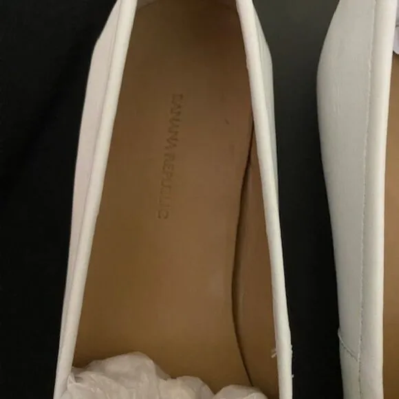 Banana Republic White Demi Penny loafers, size 10.5