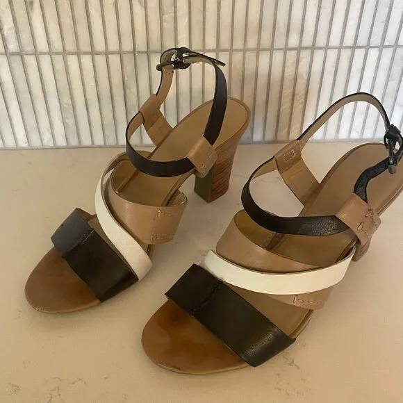 Bandolino Open Toe Heels Sandals, Sling Back, White,‎ Tan, Black,  6