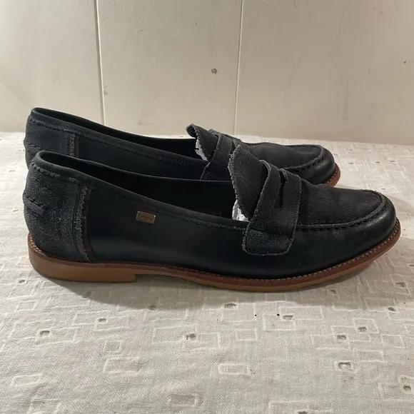 Barbour Navy Suede Unisex Penny Loafers