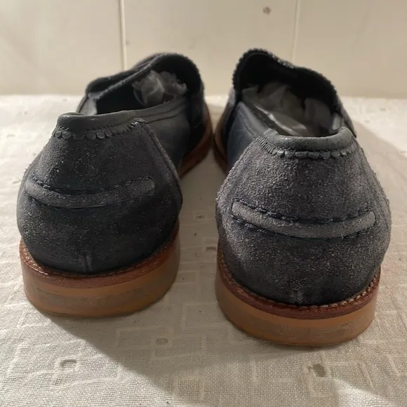 Barbour Navy Suede Unisex Penny Loafers