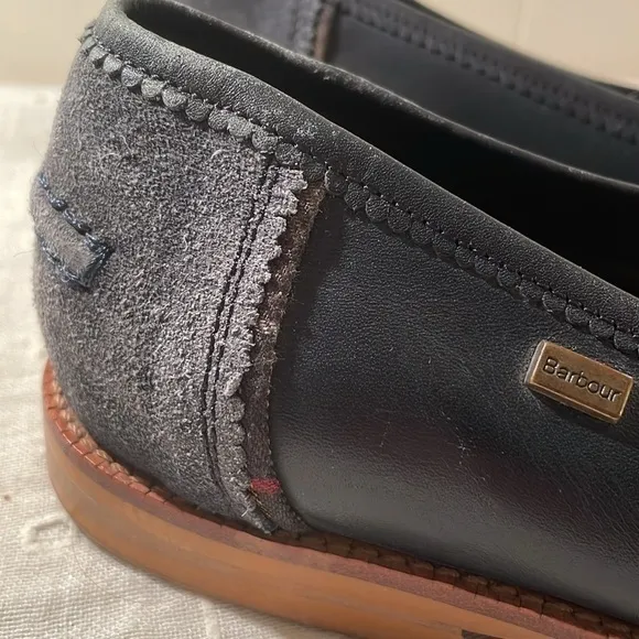 Barbour Navy Suede Unisex Penny Loafers