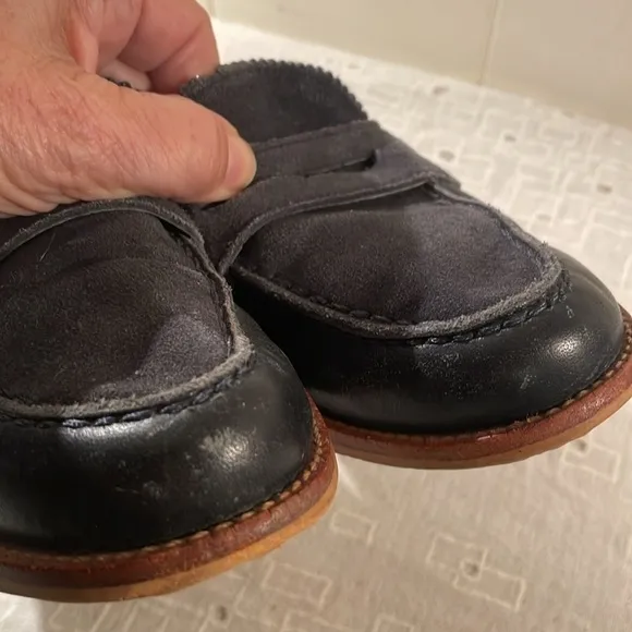 Barbour Navy Suede Unisex Penny Loafers