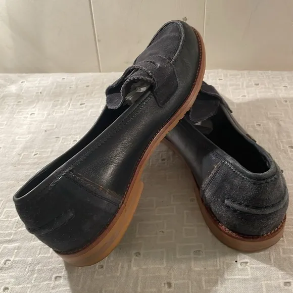 Barbour Navy Suede Unisex Penny Loafers