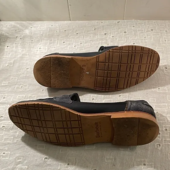 Barbour Navy Suede Unisex Penny Loafers