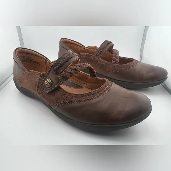 BareTraps women’s Auburn brown Nafila Strappy Mary Jane Ballet Flats size 10