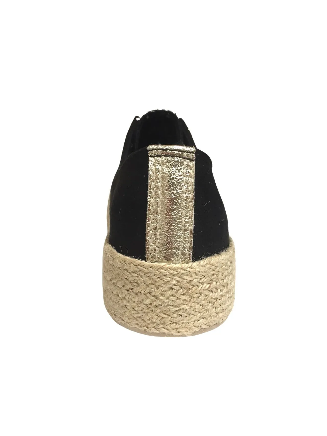 Baskets à lacets avec semelle en corde, Noir
