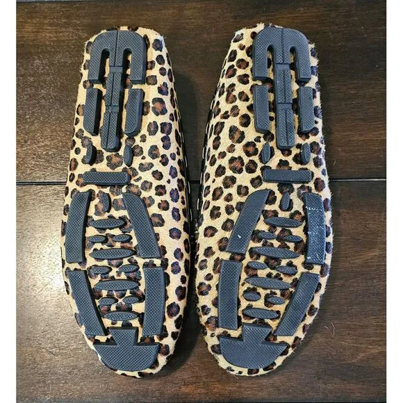 BASS Animal Print Leather Animal Hair Driving Penny Loafers Size 8.5