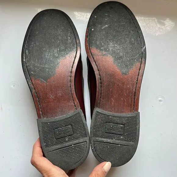 Bass dark brown slip on penny loafers