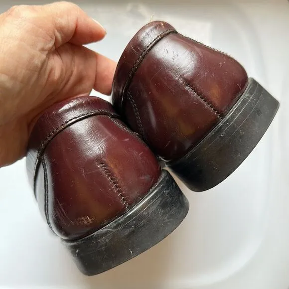 Bass dark brown slip on penny loafers