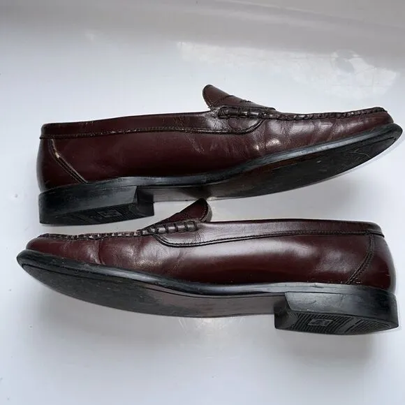Bass dark brown slip on penny loafers