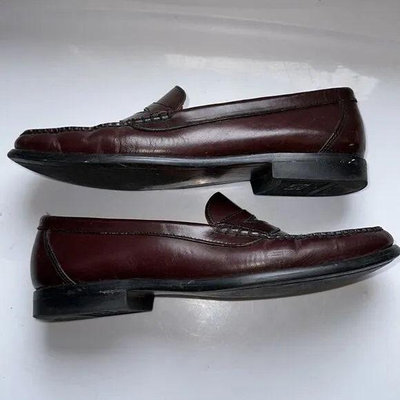 Bass dark brown slip on penny loafers
