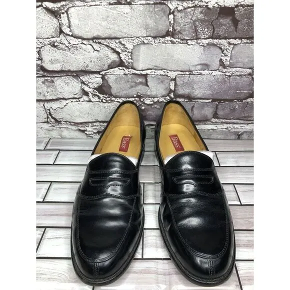 Bass Drammen Black Leather Penny Loafers Dress Shoes Men’s Sz 10.5D US/44EU