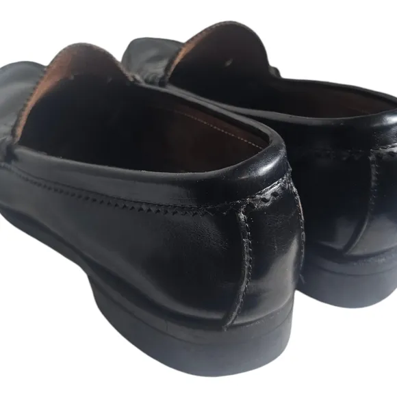 Bass Men's Black Leather Penny Loafers | Size 10M
