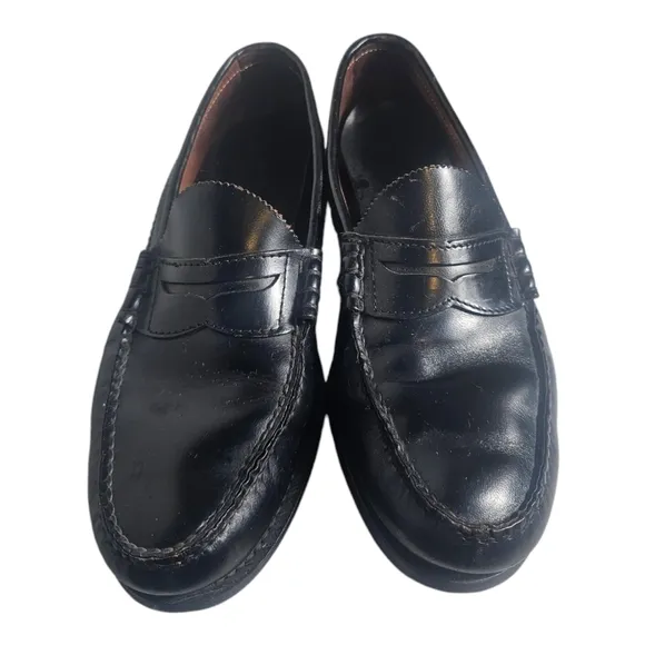 Bass Men's Black Leather Penny Loafers | Size 10M