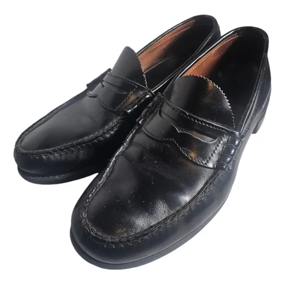 Bass Men's Black Leather Penny Loafers | Size 10M