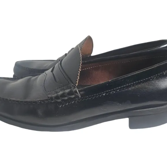 Bass Men's Black Leather Penny Loafers | Size 10M
