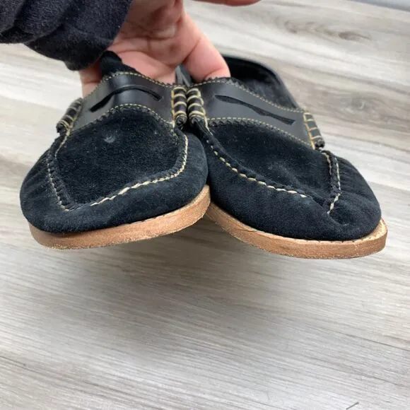 Bass Weejuns Mens Black Suede Bradford Penny Loafers Size 10 D