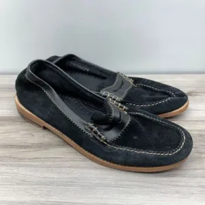 Bass Weejuns Mens Black Suede Bradford Penny Loafers Size 10 D