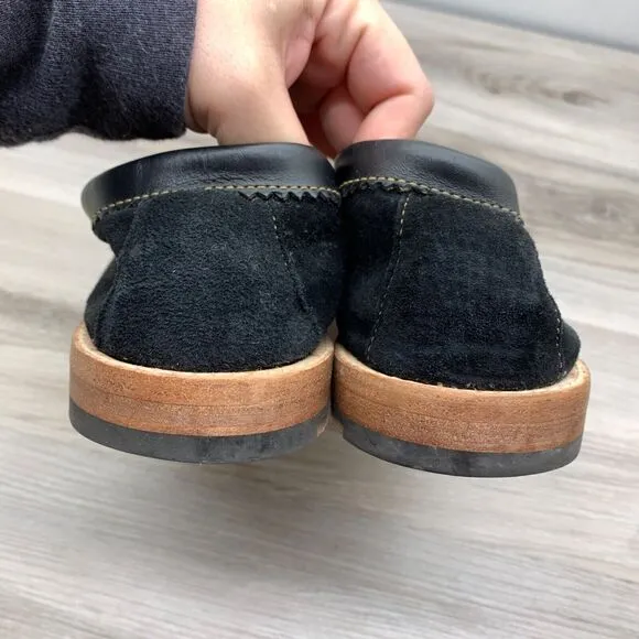 Bass Weejuns Mens Black Suede Bradford Penny Loafers Size 10 D