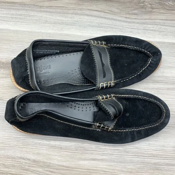 Bass Weejuns Mens Black Suede Bradford Penny Loafers Size 10 D