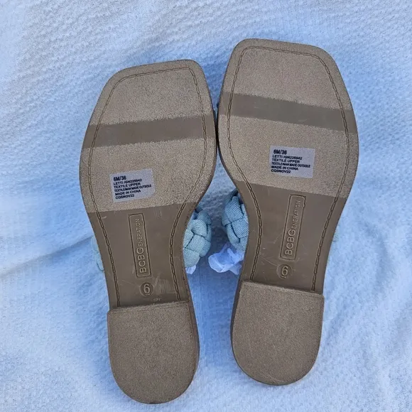 BCBGeneration Letti Sandal Denim /light blue size 6 braided sandals