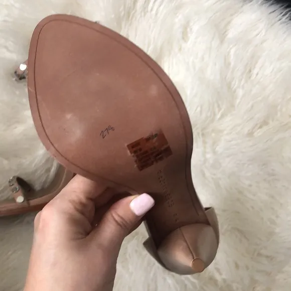 BCBGMaxazria Nude Leather Marie Sandals