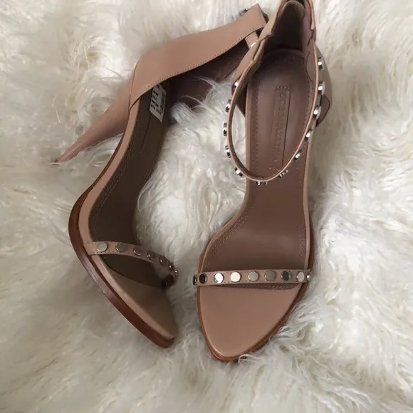 BCBGMaxazria Nude Leather Marie Sandals