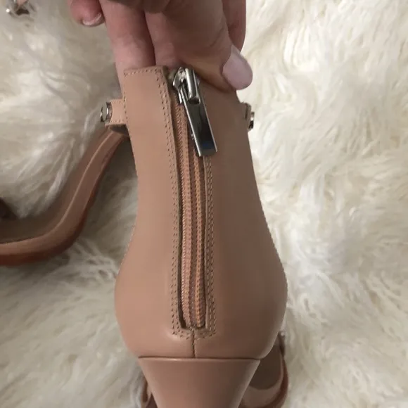 BCBGMaxazria Nude Leather Marie Sandals