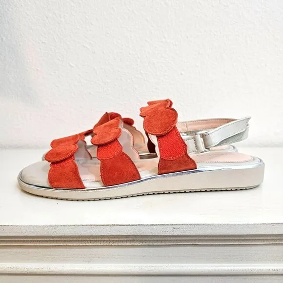 BeautiFeel Womens Sz US 10 41 Cleo Coral Strappy Leather Sandal Comfort Shoe
