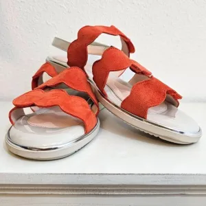 BeautiFeel Womens Sz US 10 41 Cleo Coral Strappy Leather Sandal Comfort Shoe