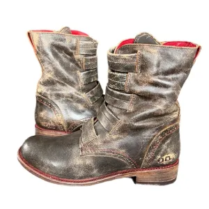 Bed Stu Catty Leather Boots 9.5 New Brown Mid Calf