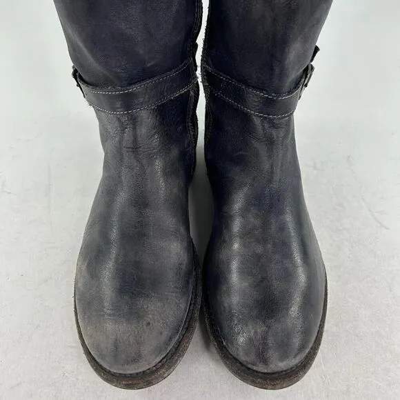 Bed Stu Cobbler Series Sandover Boot US 6.5 Dark Leather Mid-Calf Biker Boots