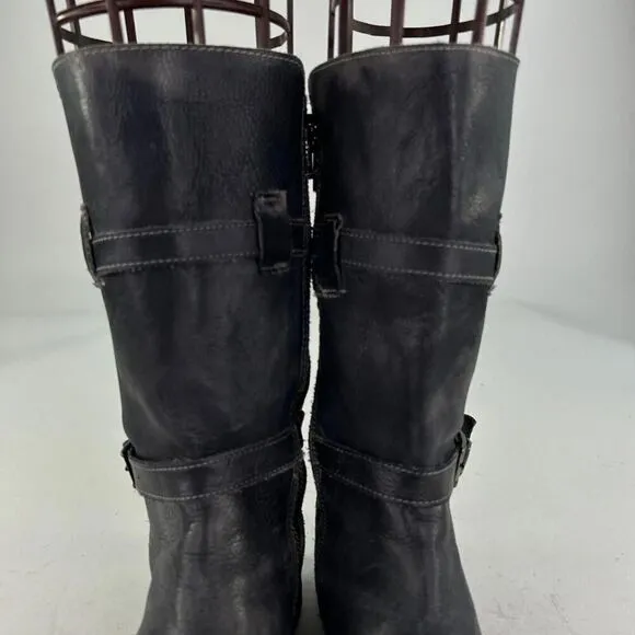 Bed Stu Cobbler Series Sandover Boot US 6.5 Dark Leather Mid-Calf Biker Boots
