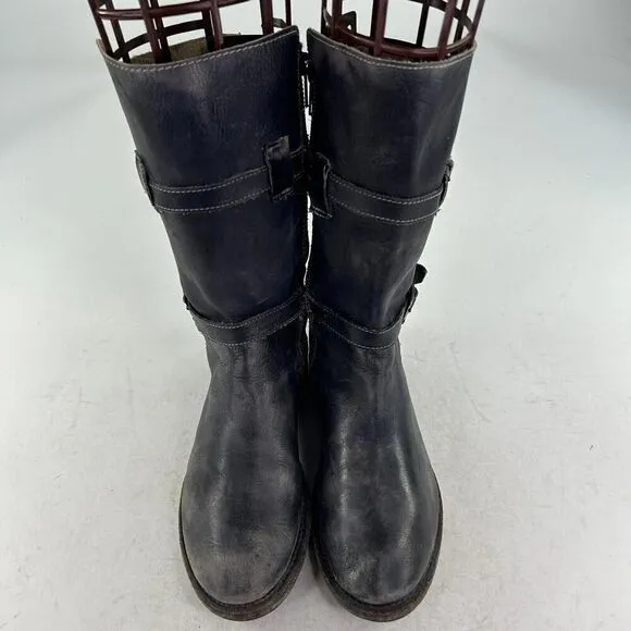 Bed Stu Cobbler Series Sandover Boot US 6.5 Dark Leather Mid-Calf Biker Boots